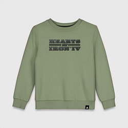 Свитшот хлопковый детский Logo Hearts of Iron, цвет: авокадо