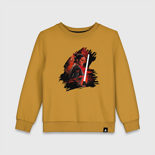 Детский свитшот Рей Скайуокер - Звездные войны / Горчичный – фото 1