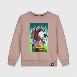 Свитшот хлопковый детский Киберпанк все, цвет: пыльно-розовый