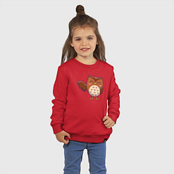 Свитшот хлопковый детский Привет от совы, цвет: красный — фото 2