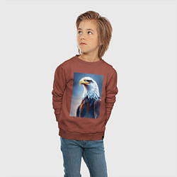 Свитшот хлопковый детский Грациозный орел, цвет: кирпичный — фото 2