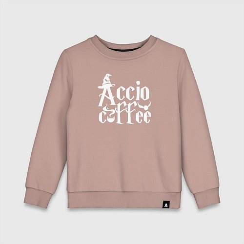 Детский свитшот Гарри Поттер - Акцио кофе / Пыльно-розовый – фото 1