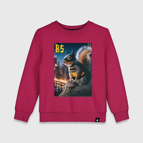 Детский свитшот Bat squirrel - ai art fantasy / Маджента – фото 1