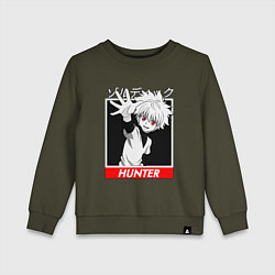 Свитшот хлопковый детский Хантер Килуа Золдик, цвет: хаки