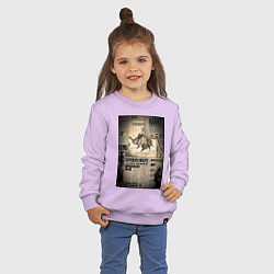 Свитшот хлопковый детский Важные новости, цвет: лаванда — фото 2