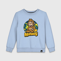 Свитшот хлопковый детский Monkey jungle, цвет: мягкое небо