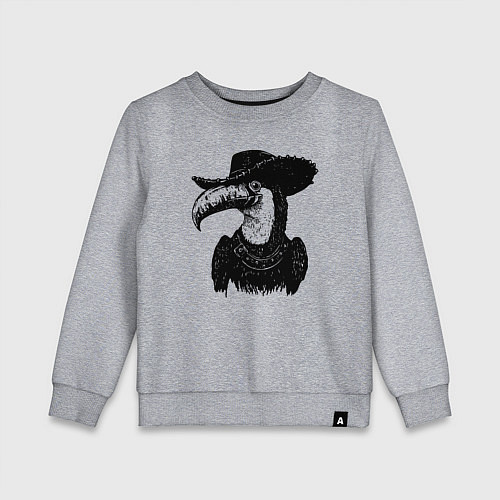 Детский свитшот Тукан ковбой / Меланж – фото 1