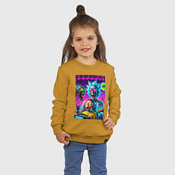 Свитшот хлопковый детский Rick and Morty - racing esports, цвет: горчичный — фото 2