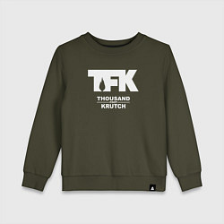 Свитшот хлопковый детский Thousand Foot Krutch - logo, цвет: хаки