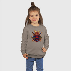 Свитшот хлопковый детский Angry samurai, цвет: утренний латте — фото 2