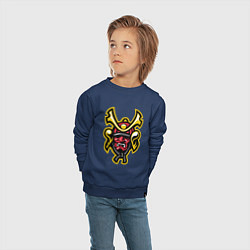 Свитшот хлопковый детский Samurai face, цвет: тёмно-синий — фото 2