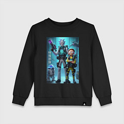 Свитшот хлопковый детский Rick and Morty - cyber special forces, цвет: черный