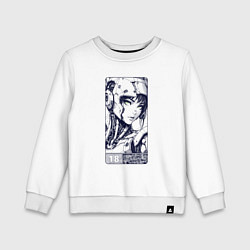 Свитшот хлопковый детский Футуристичная кибернетическая девушка, цвет: белый