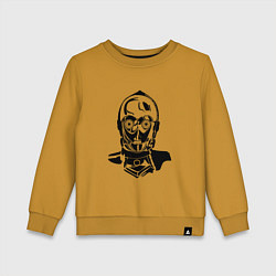 Свитшот хлопковый детский Си три пи о, цвет: горчичный