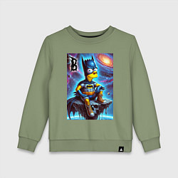 Свитшот хлопковый детский Batbart - ai art fantasy, цвет: авокадо