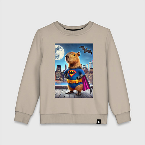 Детский свитшот Batcapy - ai art fantasy / Миндальный – фото 1