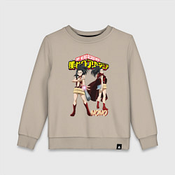 Свитшот хлопковый детский Моя геройская академия Момо, цвет: миндальный