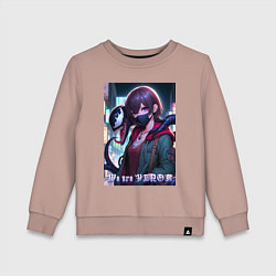 Свитшот хлопковый детский We are Venom - meme, цвет: пыльно-розовый
