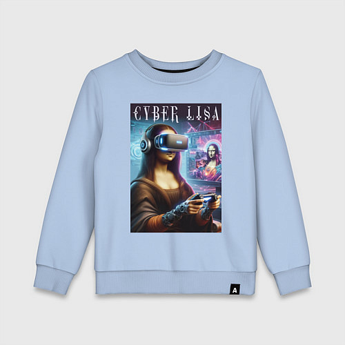 Детский свитшот Mona Lisa on a virtual helmet / Мягкое небо – фото 1