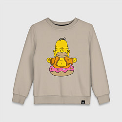 Свитшот хлопковый детский Homer yoga, цвет: миндальный