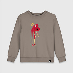 Свитшот хлопковый детский Сердечко-мальчик, цвет: утренний латте