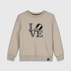 Свитшот хлопковый детский L o v e, цвет: миндальный