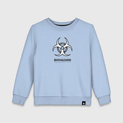Свитшот хлопковый детский Biohazard черно белый, цвет: мягкое небо