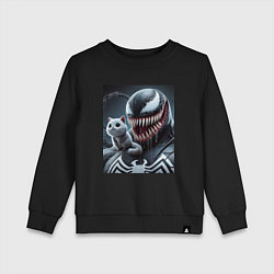 Детский свитшот Venom and funny kitten - ai art fantasy