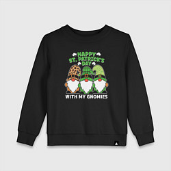 Свитшот хлопковый детский Happy St Patricks day - dwarves, цвет: черный