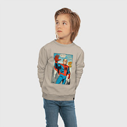 Свитшот хлопковый детский Spider-Trump - retro, цвет: миндальный — фото 2