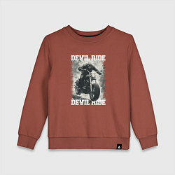 Свитшот хлопковый детский Devil ride, цвет: кирпичный