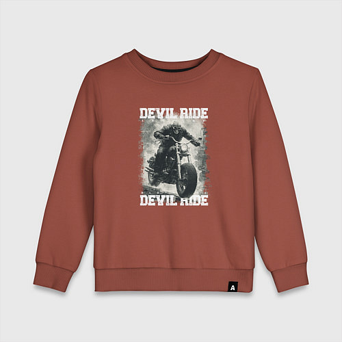 Детский свитшот Devil ride / Кирпичный – фото 1
