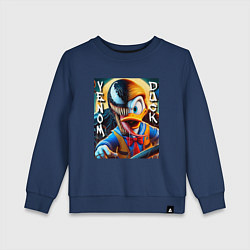 Свитшот хлопковый детский Venom-Duck - ai art fantasy, цвет: тёмно-синий