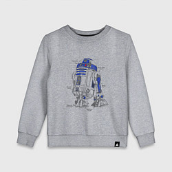 Свитшот хлопковый детский R2-D2, цвет: меланж