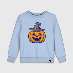 Свитшот хлопковый детский Тыковка в шляпке, цвет: мягкое небо