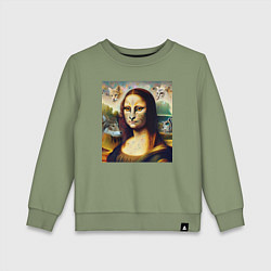 Детский свитшот Мона Лиза превращается в кошку