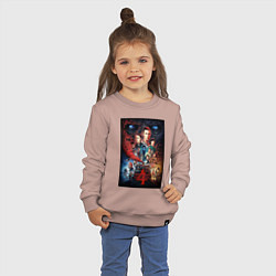 Свитшот хлопковый детский Stranger Things 4, цвет: пыльно-розовый — фото 2