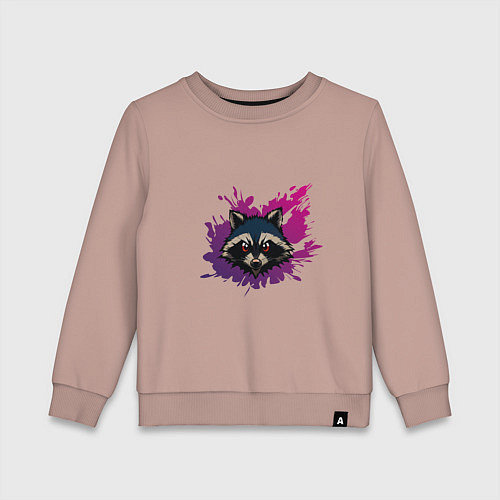 Детский свитшот Крутой енотик / Пыльно-розовый – фото 1