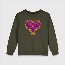 Свитшот хлопковый детский Violet owl, цвет: хаки
