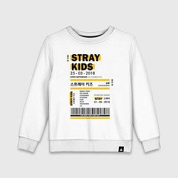 Свитшот хлопковый детский Stray kids ticket, цвет: белый