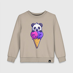Свитшот хлопковый детский Panda ice cream, цвет: миндальный