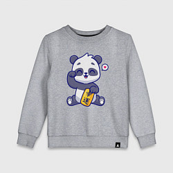Свитшот хлопковый детский Cute panda, цвет: меланж