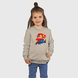 Свитшот хлопковый детский Mario 8 bit, цвет: миндальный — фото 2