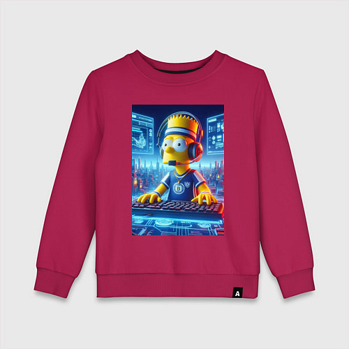 Детский свитшот Cool Bart Simpson - esport / Маджента – фото 1
