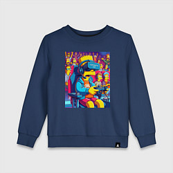 Свитшот хлопковый детский Bart Simpson - esports, цвет: тёмно-синий