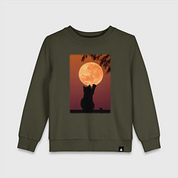 Детский свитшот Кот трогает луну