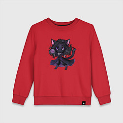 Свитшот хлопковый детский Котеннифер Котьмак - фурри арт по Ведьмаку, цвет: красный