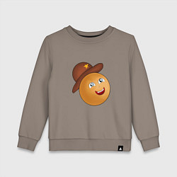 Свитшот хлопковый детский Колобок в шляпе, цвет: утренний латте
