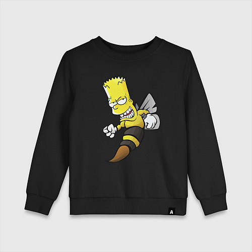 Детский свитшот Барт Симпсон шершень - перевоплощение / Черный – фото 1