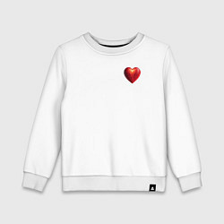 Свитшот хлопковый детский Сердечко любви, цвет: белый